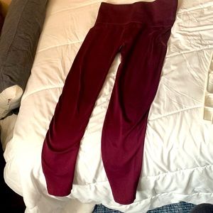Burgundy leggings—sized L/XL but fits like Medium
